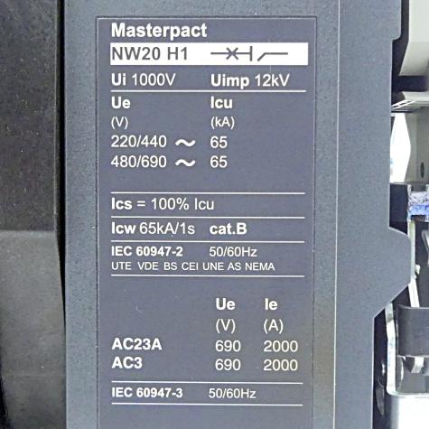 Grundschalter MasterPact NW 2000A  Gebraucht