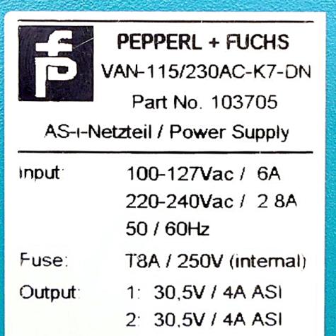 AS-Interface power supply VAN-115/230AC-K7-DN Used