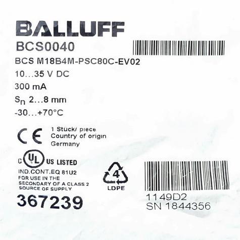Kapazitiver Sensor BCS M18B4M-PSC80C-EV02 Neu OVP