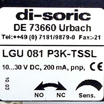 Gabellichtschranke LGU 081 P3K-TSSL Gebraucht