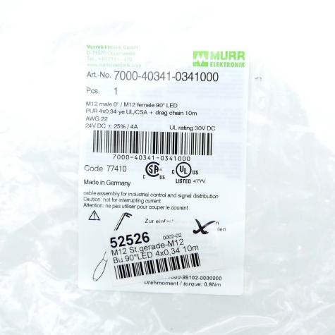 Sensorkabel M12 St. 0° / M12 Bu. 90° A-kod. LED  Neu OVP
