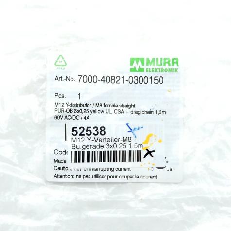 Y-distributor M12 male / M8 female straight  New FS
