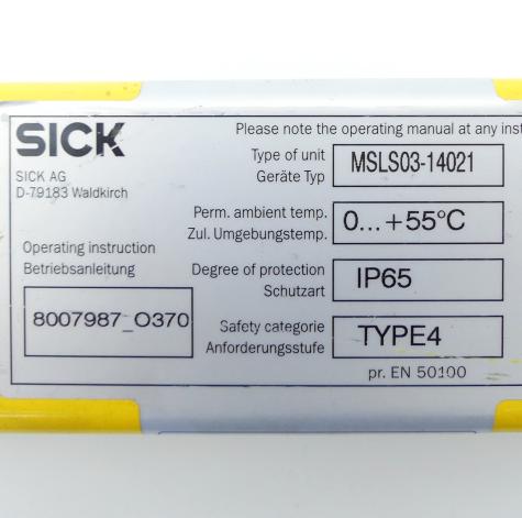 Sicherheitsvorhang Sender MSLS03-14021 Gebraucht