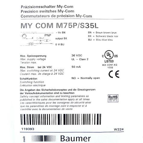 MY COM Precision switch 10119393 New FS