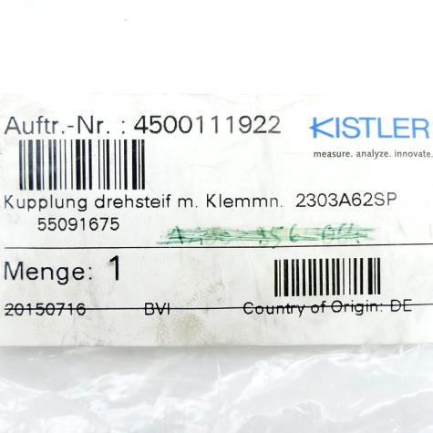 Torsionally stiff miniature coupling 2303A62SP New FS