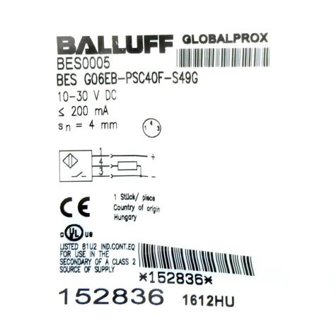 Inductive standard sensor BES0005 New FS