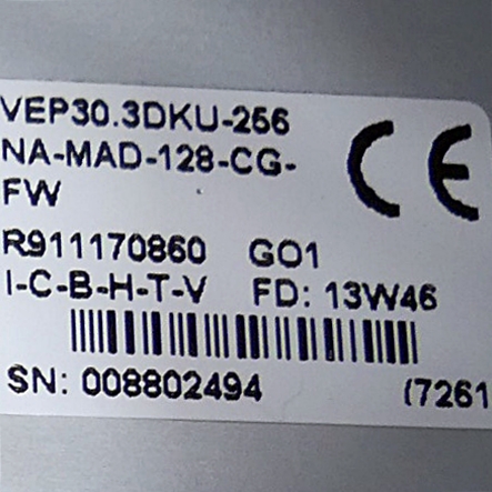 Indracontrol VEP30.3CCN-256NN-MAD-128-NN-FW Vep30.3DKU-256NA-MAD-128-CG-FW Used