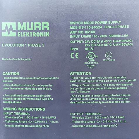 Power supply 1-phase MCS-B 5-110-240/24 