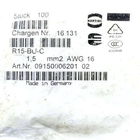 1 pack socket contacts (100 pcs.) R15-BU-C-1,5 New FS