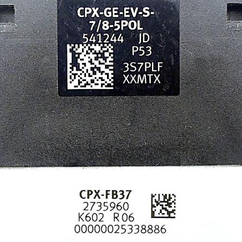 Busknoten CPX-FB37 mit Verkettungsblock CPX-GE-EV-S-7/8-5POL 2735960 / 541244 Gebraucht