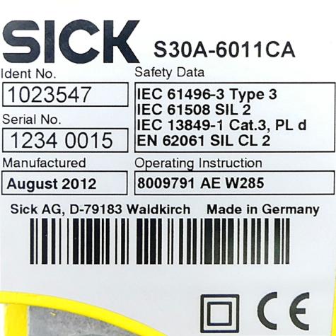 Sicherheitslaserscanner S30A-6011CA Gebraucht