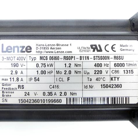 Servo-Synchronmotor  MCS 06I60-RS0P1-B11N-ST5S00N-R6SU Gebraucht