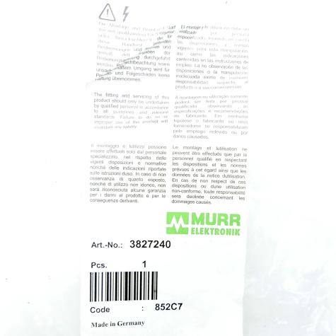 Actuator/sensor box with 5 m cable for 4 actuators/sensors MVH4S-RNA5.0 New FS