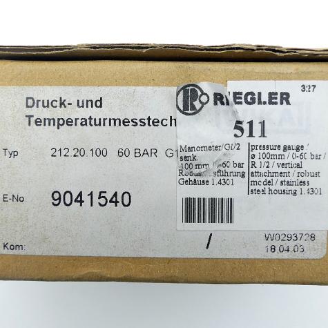 Pressure and temperature measuring device G1/2B New FS