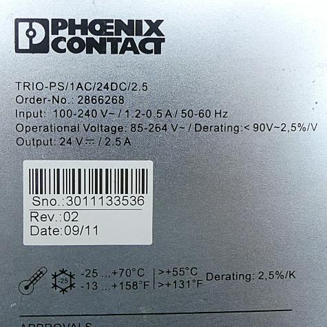 Power supply TRIO-PS/1AC/24DC/2.5 Used