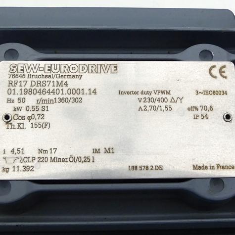 Getriebemotor RF17 DRS71M4 Neu