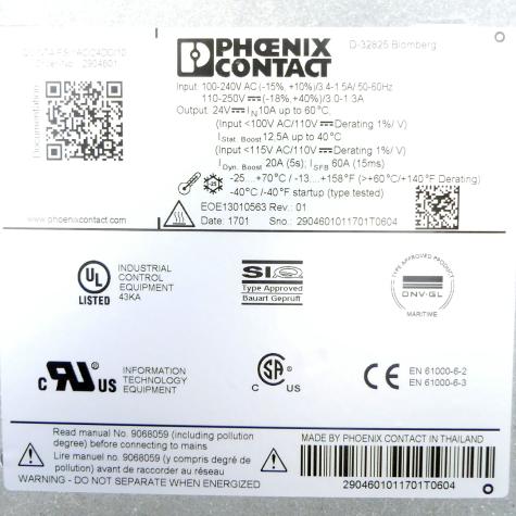 Stromversorgung QUINT4-PS/1AC/24DC/10 Gebraucht