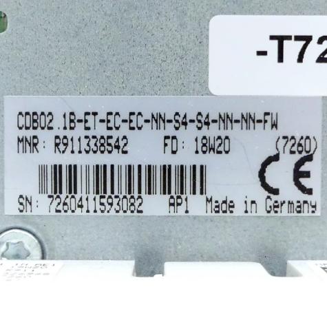 IndraDrive control unit CDB02.1B-ET-EC-NN-S4-S4-NN-NN-FW CDB02.1B-ET-EC-EC-NN-S4-S4-NN-NN-FW Used