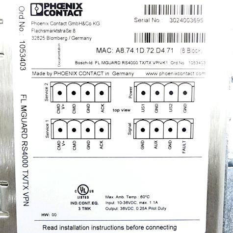 Router FL MGUARD RS4000 TX/TX VPN/K1 Used
