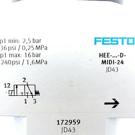 Einschaltventil HEE-D-MIDI-24 172959 Neuwertig