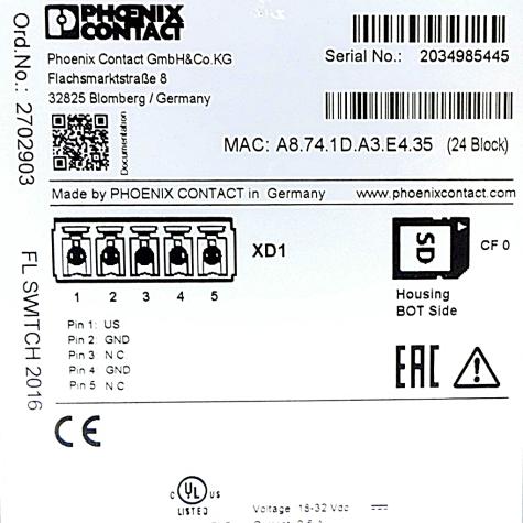Ethernet-Switch A8.74.1D.A3.E4.35 Gebraucht