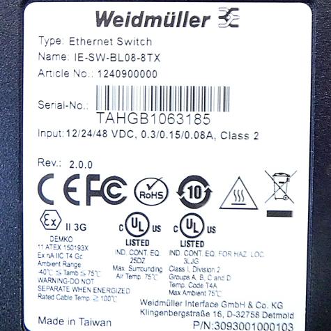 Industrial Ethernet Switch IE-SW-BL08-8TX Used