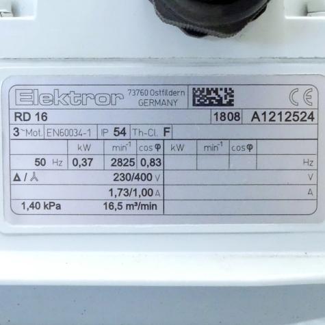 Centrifugal medium pressure fan RD 16 1808 Used