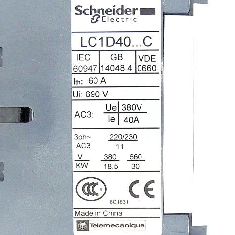 Leistungsschütz LC1D40...C Gebraucht
