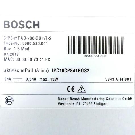 Aktives mPAD (Atom) , 3800590039 IPC10CP841BOS2 Refurbished