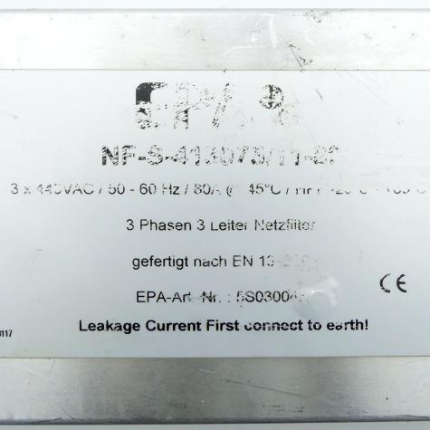 3 phase 3 wire mains filter  Used