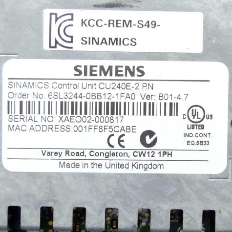 Control Unit SINAMICS CU240E-2PN Used