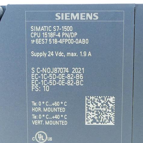 Simatic S7-1500 CPU 1518F-4 PN/DP 4047623402480 Used