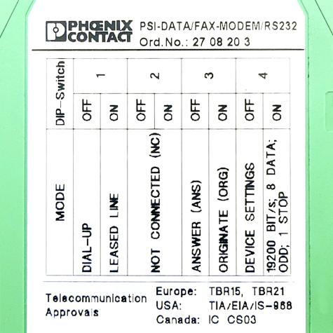 PSI-DATA/FAX-MODEM/RS232 PSI-DATA/FAX-MODEM/RS232 Refurbished