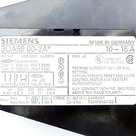Overload relay 10-16A Used