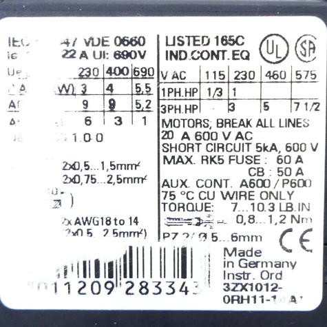 Hilfsschütz 3RH1140-2BB40 Gebraucht