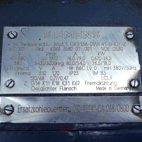 Nebenschlussmotor 1 GF5136-0WF41-6HU7-Z Gebraucht