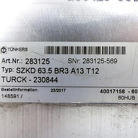 Pneumatic cylinder SZKD 63.5 BR3 A13 T12 Used