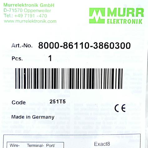 Exact8, 6xM8, 4-pol., Ltg.fest  Neu OVP