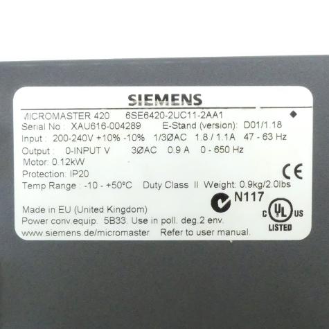 Inverter MICROMASTER 420 Used