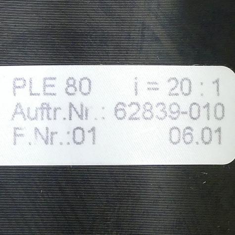 Planetary gear box PLE80 i=20  New FS