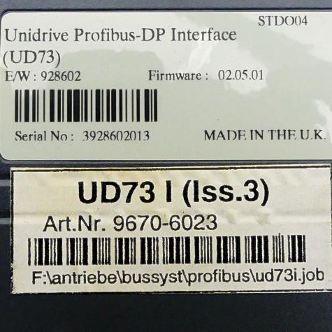 Unidrive Profibus-DP-Schnittstelle UD73 Gebraucht
