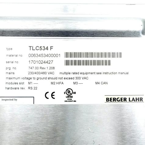 Positioning controller for 3-phase AC servo motors with CANopen fieldbus interface TLC534F -/HIFA/-/CAN  Used