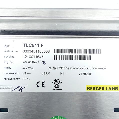 Positioning controller for 3-phase stepping motors with RS485 fieldbus interface and rotation monitoring TLC511F -/RM/-/RS485 TLC511 F Used