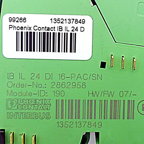 Inline-Klemme IB IL 24 DI 16-PAC/SN Gebraucht