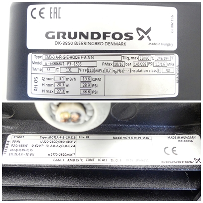 Horizontal end-suction pump CM3-3 A-R-G-E-AQQE F-A-A-N Used