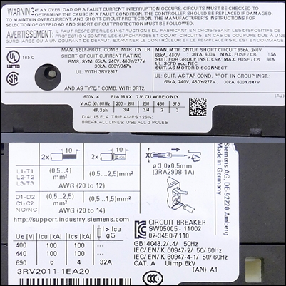 Leistungschalter  3RV2011-1EA20 Gebraucht