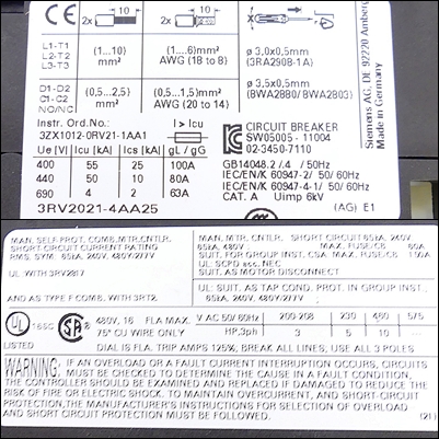 Leistungsschalter 3RV2021-4AA25 Gebraucht