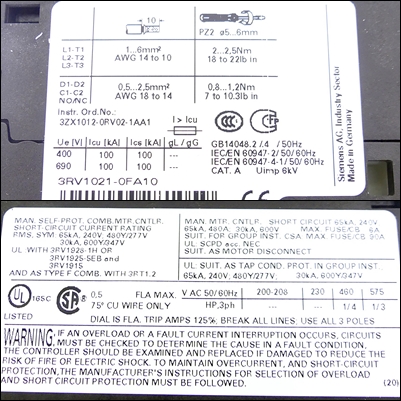 Leistungsschalter 3RV1021-0FA10 Neu OVP