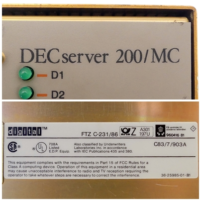 DEC server 200/MC FTZ C-231/86 Used