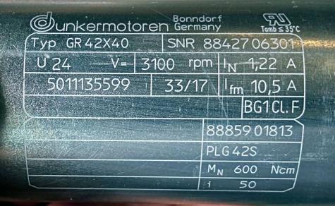 DC motor GR 42x40 with gearbox PLG42S  Used